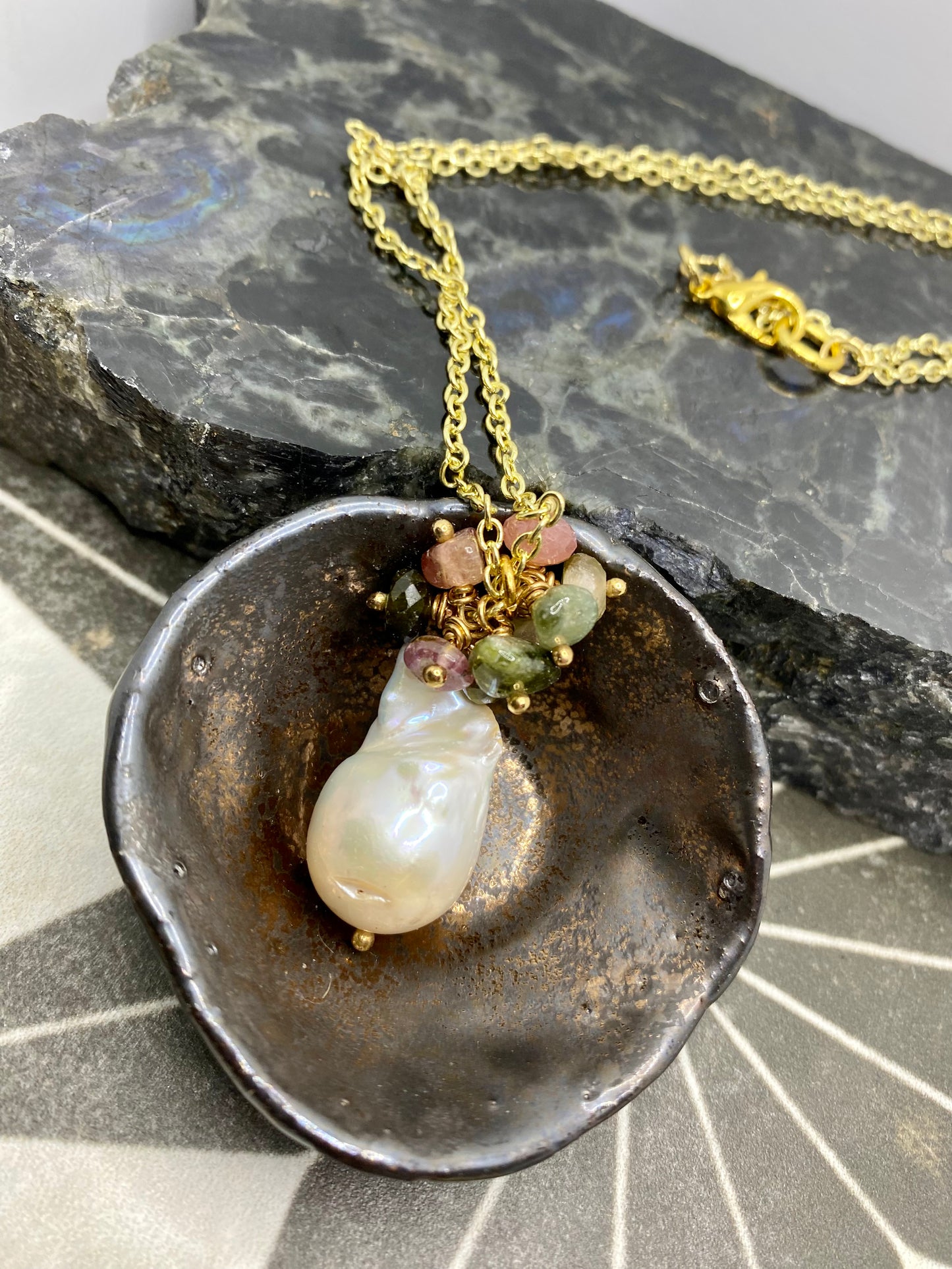 Baroque Pearl Gemdrop Necklace