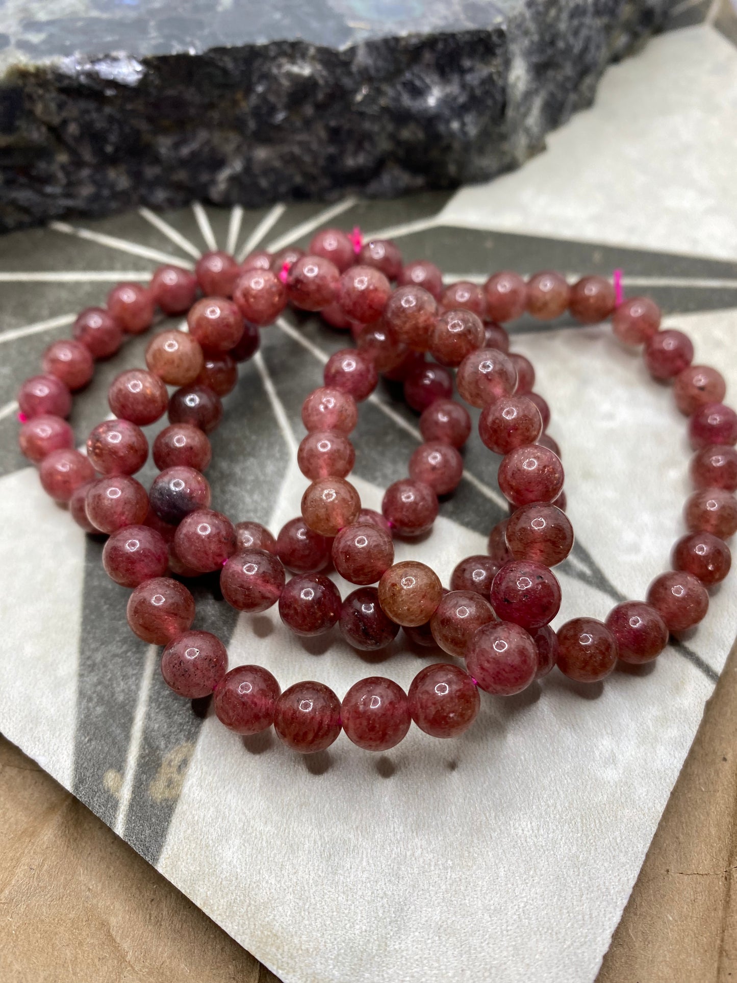 Cherry Quartz Stretch Bracelet