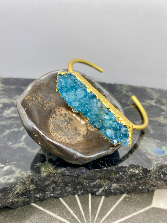 Blue Druzy Cuff Bracelet